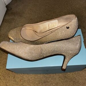 Life Stride Sparkling Gold Heels